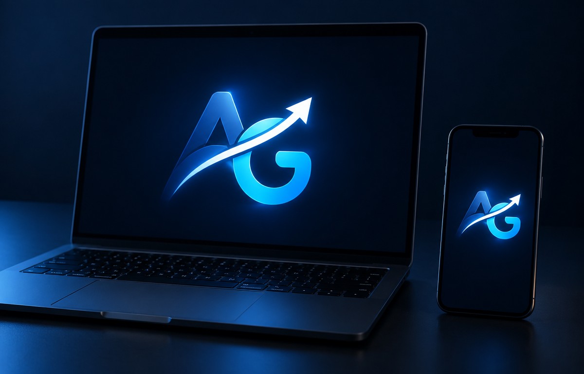 AG Digital Solutions en laptop y teléfono