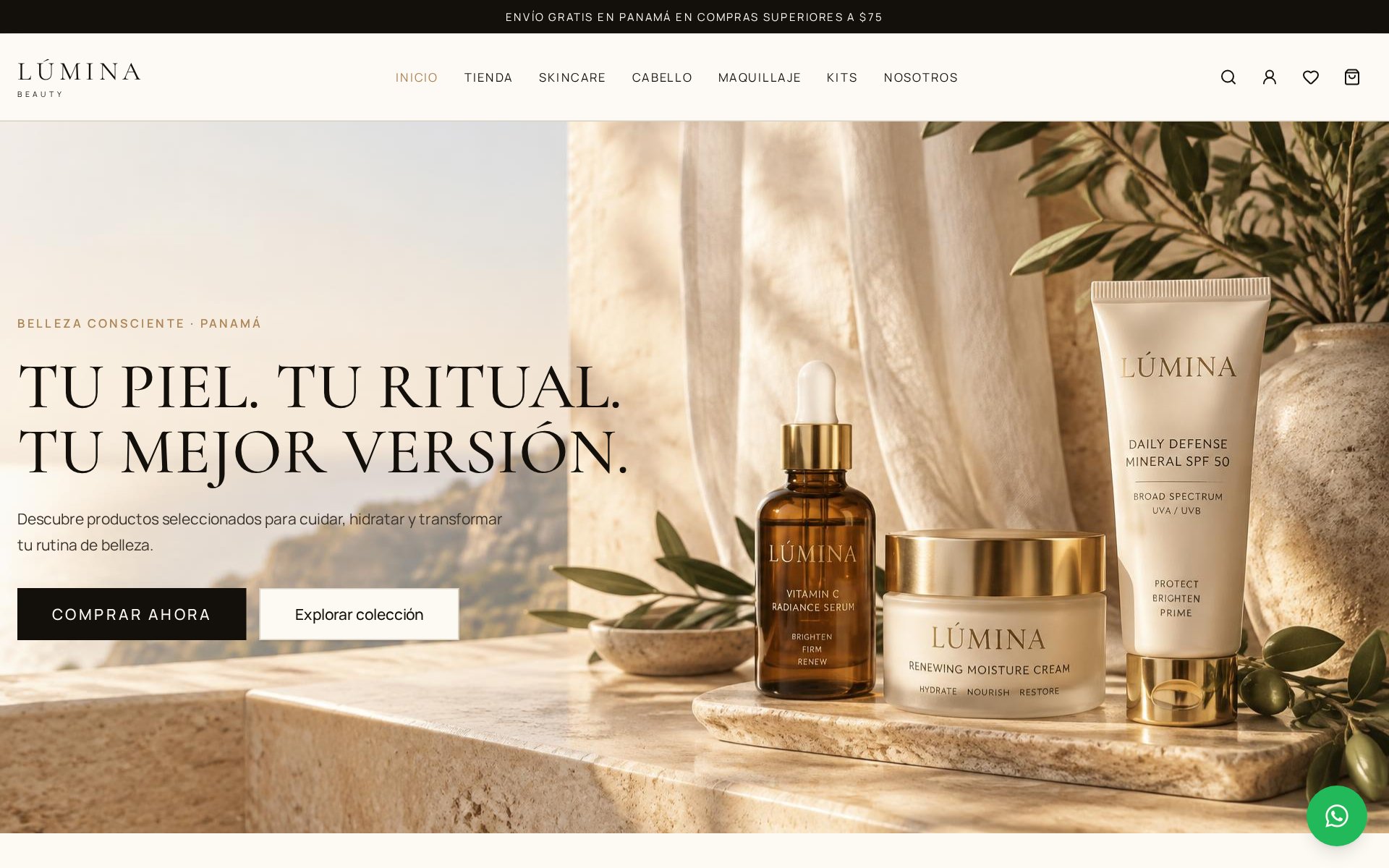 Captura real de la portada de Lumina Boutique